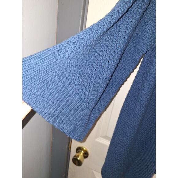 Chico's Open Front Cardigan Sweater Womans 3 US L Teal Chunky‎ Knit Boho Grama - Picture 3 of 7